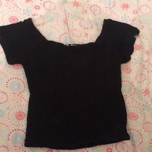 black tight shirt , crop top
